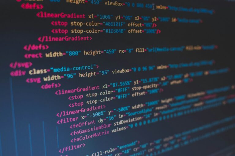 Lines of HTML code on a screen, representing finding outdated WordPress content with AI